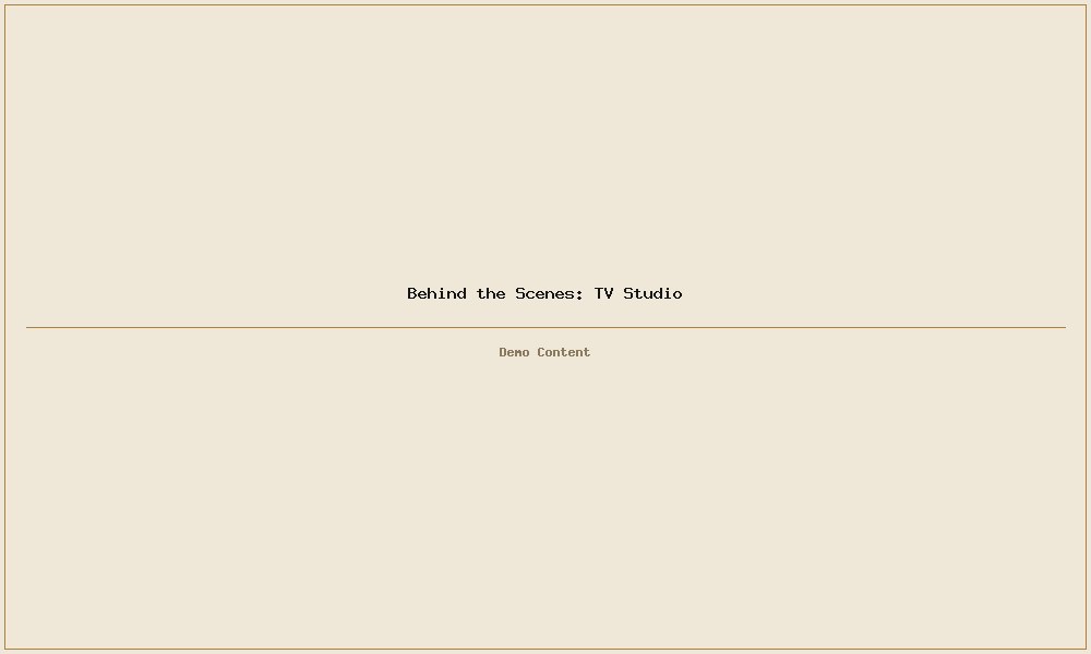 Behind the Scenes: TV Studio