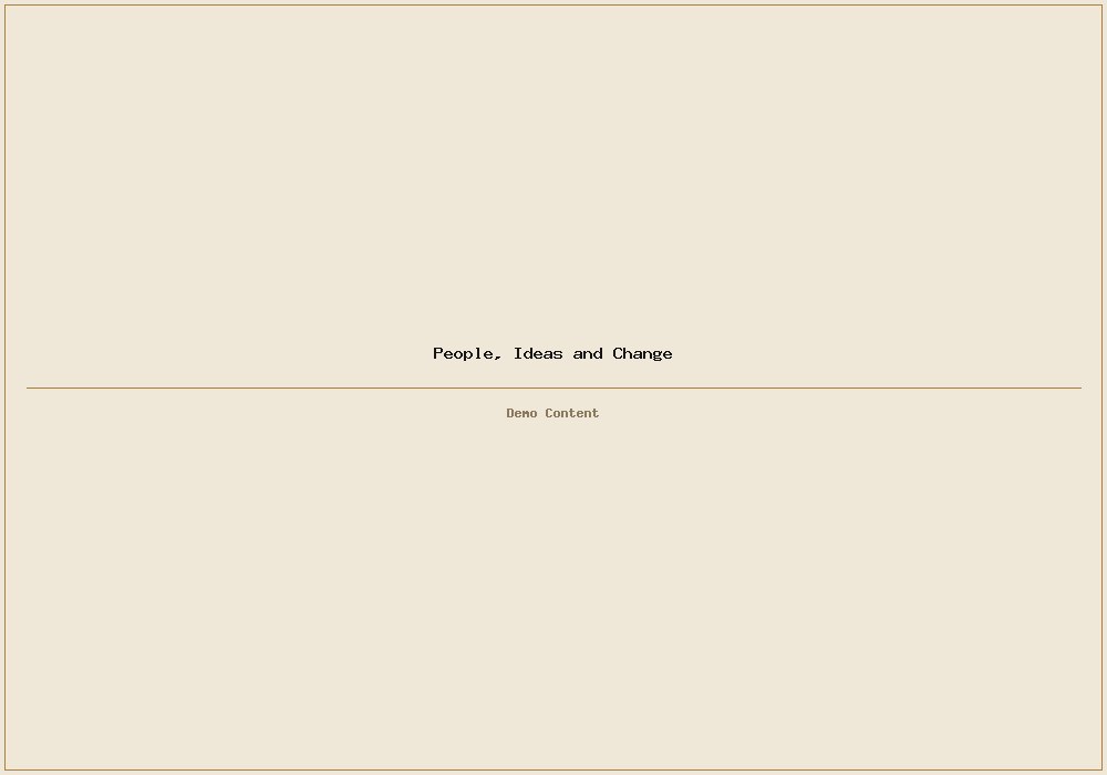 People, Ideas and Change
